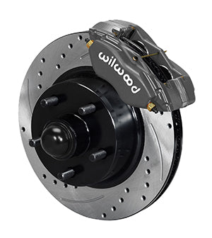 Wilwood Forged Dynalite-M Front Kit 11.30in 1 PC Rotor&Hub-Drill 65-69 Mustang Disc & Drum Spindle