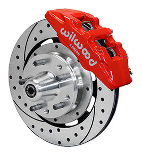 Wilwood Dynapro 6 Front Hub Kit 12.19in Drilled Red AMC 71-76 OE Disc w/o Bendix Brakes