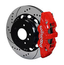 Wilwood AERO4 Rear Kit 14.00 Drilled Red 2007-2011 BMW E90 Series w/Lines-1
