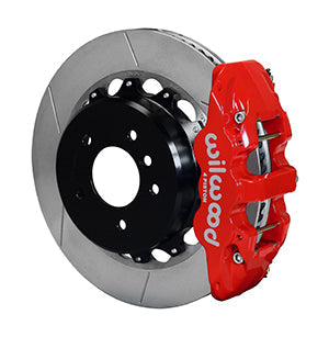 Wilwood AERO4 Rear Kit 14.00 Red 2007-2011 BMW E90 Series w/Lines