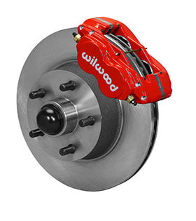 Wilwood Forged Dynalite-M Front Kit 11.30in 1 PC Rotor&Hub Red 60-68 Ford / Mercury Full Size