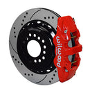 Wilwood AERO4 Rear Kit 14.00 Drilled Red 2005-2014 Mustang w/ BMR Suspn. w/Lines-1