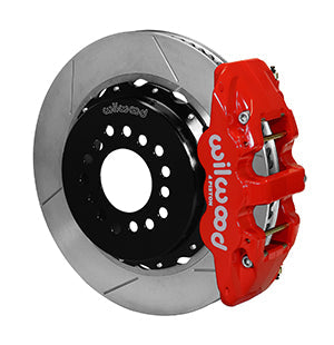 Wilwood AERO4 Rear Kit 14.00 Red 2005-2014 Mustang w/ BMR Suspn. w/Lines