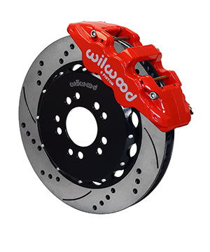 WILWOOD AERO6 Front Hat Kit,14.00, Drilled, Red Detroit Speed Engineering Suspen