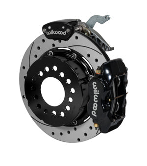 Wilwood Forged Dynalite P/S Rear Kit w/MC4 P-Brake Drilled Chev 12 Bolt w/Clip Eliminator