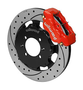 Wilwood Forged Dynalite Front Hat Kit 12.19in Drilled Red 2016-Up Mazda MX5 Miata w/ Lines