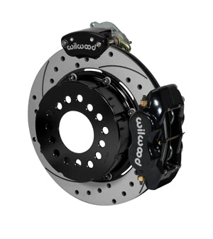 Wilwood Forged Dynalite P/S Rear Kit w/MC4 P-Brake Drilled Chev 12 Bolt w/Clip Elimin-Staggered