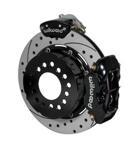 Wilwood Forged Dynalite P/S Rear Kit w/MC4 P-Brake Drilled Chev 12 Bolt w/Clip Elimin-Staggered