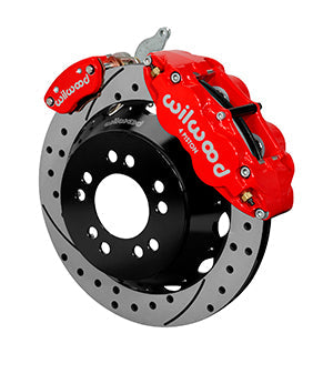 Wilwood Narrow Superlite 4R / MC4 Rear Kit 12.88 Drilled Red Currie Pro-Tour Unit Bearing Floater