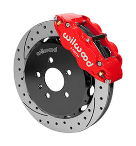 Wilwood 03-08 Audi A4 Forged Narrow Superlite 6R Front Big Brake Kit 12.88in Rotor Dia (Red) w/ Line