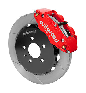 Wilwood 03-08 Audi A4 Forged Narrow Superlite 6R Front Big Brake Kit 12.88in (Red) w/ Lines