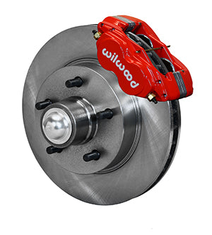 Wilwood Forged Dynalite-M Front Kit 11.88in 1 PC Rotor&Hub Red Cadillac 1957-60