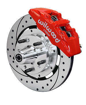 Wilwood Dynapro 6 Front Hub Kit 12.19in Drill Red 65-72 CDP C Body -Drum
