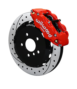 Wilwood Narrow Superlite 6R Front Hat Kit 12.88in Drill Red 2014-2015 Mini Cooper w/Lines