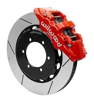 Wilwood AERO4 Spec 37 GT FrontTruck Kit 14.25in Red 1997-2018 Nissan Y61 Patrol w/lines