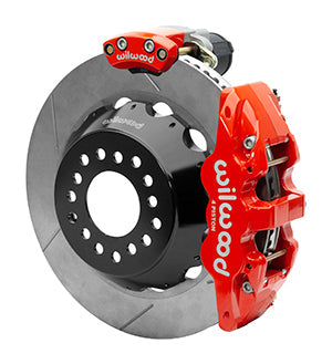 Wilwood Narrow Superlite 4R Rear P-Brk Kit AERO4 14in Rotor Big Ford New Style 2.5in Off - Red
