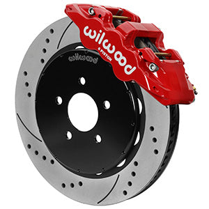 Wilwood AERO6 Front Brake Kit 14.00 Drilled & Slotted 94-04 Ford Mustang Cobra Red w/Lines