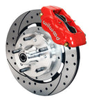 Wilwood Forged Dynalite Front Kit 12.19in Drilled Red 37-48 Ford Psgr. Car Spindle-1