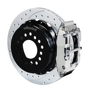 WILWOOD FNSL4R Rear P-Brk Kit,12.88", Drill, Zinc, Pol Chevy 12 Bolt w/ C-Clips