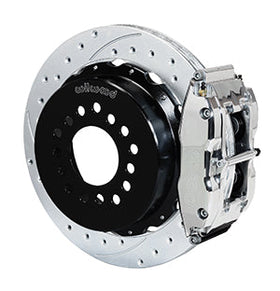 WILWOOD FNSL4R Rear P-Brk Kit,12.88", Drill, Zinc, Pol Chevy 12 Bolt w/ C-Clips