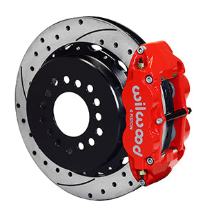 Wilwood Narrow Superlite 4R Rear P-Brk Kit 12.88in Drilled Red Small Ford 2.50in Offset
