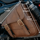 Willie & Max HD Sportsters, Custom Hard Tails Brass Monkey Swingarm Bag Dual Shock - Warm Brown-2