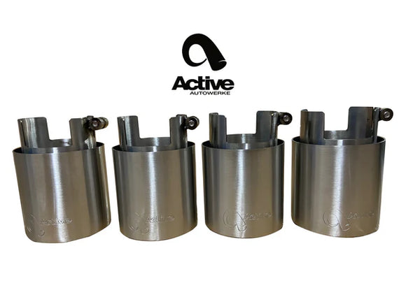 100mm Slip On Tips for G80 OEM Exhaust – brushed finish 2021+ M3 / M4
