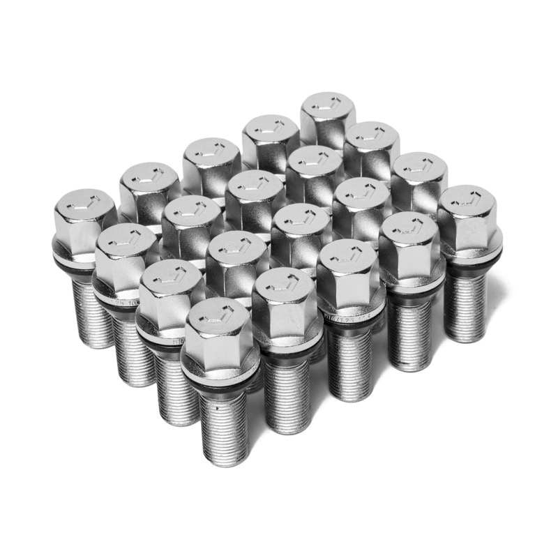 VOSSEN BOLT - 14X1.5 - 28mm - 17mm HEX - SET OF 20 - CONE SEAT - SILVER