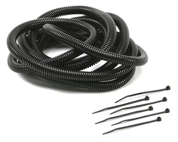 Mr. Gasket Wire Loom Convoluted Tubing - Black 1/4 Inch I.D. x 10 Feet Long