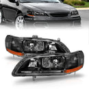 ANZO 1998-2002 Honda Accord Crystal Headlights Black-3