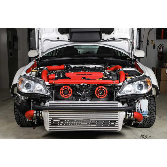 Grimmspeed Front Mount Intercooler Kit Black Coated Black Piping For Subaru 08-14 WRX - 0