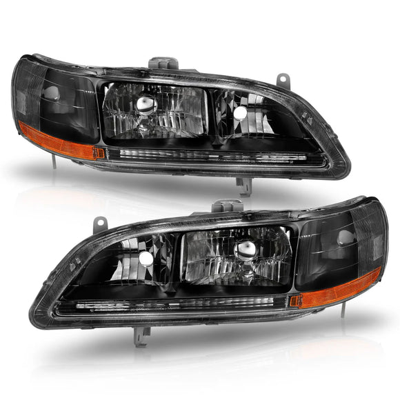 ANZO 1998-2002 Honda Accord Crystal Headlights Black