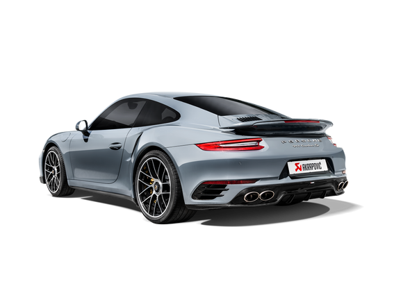 Akrapovic 16-19 Porsche 911 Turbo/Turbo S (991.2) Slip-On Line (Titanium) w/ Tips & Gloss Diffuser