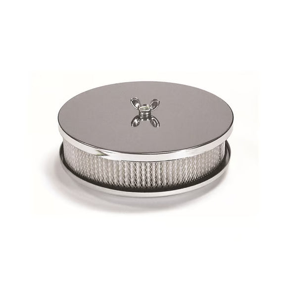 Mr. Gasket Air Cleaner - 6-1/2 Inch Diameter, 2 Inch Tall - Chrome