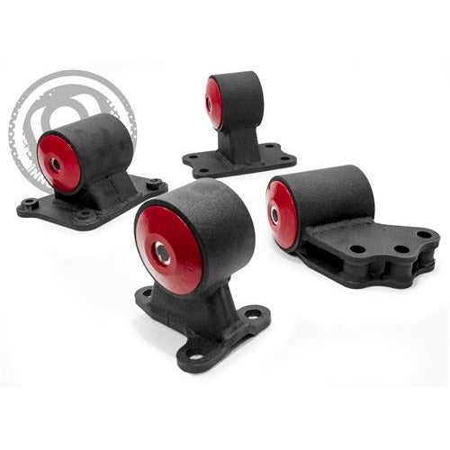Innovative 91-99 Mitsubishi 3000GT / GTO 6G72 Black Steel Mounts 85A Bushings