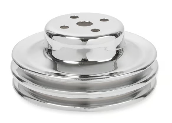 Mr. Gasket Chrome Water Pump Pulley - Double Groove 1965-1969 Ford 289/302/351W - 0