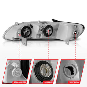 ANZO 1998-2002 Honda Accord Crystal Headlights Black - 0
