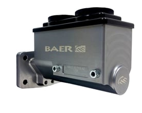 Baer ReMaster Baer Brakes Remaster Master Cylinder: A small, compact, 1-piece body machined out of 6061 T6 billet aluminum, 15/16 in. Bore, Right Side Ports, Gray Anodized, with a early Mopar 4-bolt mounting flange.