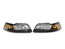 Raxiom 99-04 Mustang Axial Series OEM Style Replacement Headlights- Black Housing (Clear Lens)-1