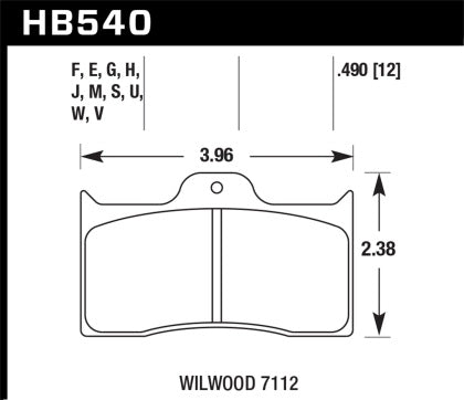Hawk Wilwood 7112 Caliper DTC-70 Brake Pads - 0