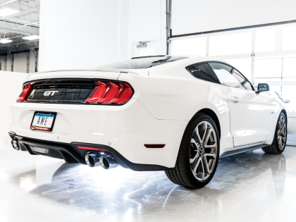 AWE Touring Edition Cat-back Exhaust for the 2018+ Mustang GT - Quad Chrome Silver Tips