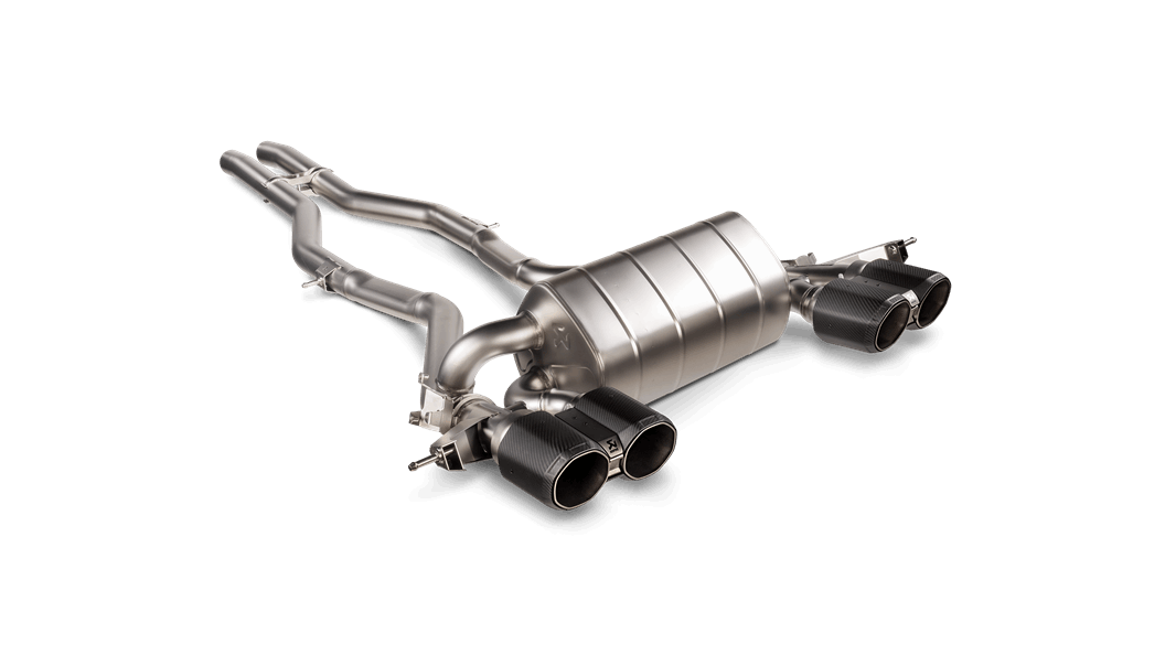 Akrapovic 2021+ BMW M3 (G80)/M4 (G82) Slip-On Line (Titanium) w/Black Carbon Tips
