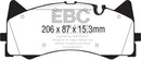 EBC 2015+ Mercedes-Benz C63 AMG (W205) 4.0L Twin Turbo Yellowstuff Front Brake Pads-1