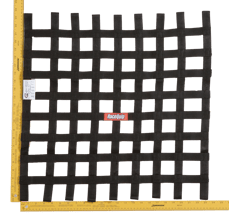 RACEQUIP 24 X 24 SFI RIBBON NET BLACK