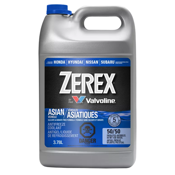 Zerex Asian Vehicle Blue Antifreeze/Coolant 50/50 Pre-Mix Asian (Blue) 1 Gallon
