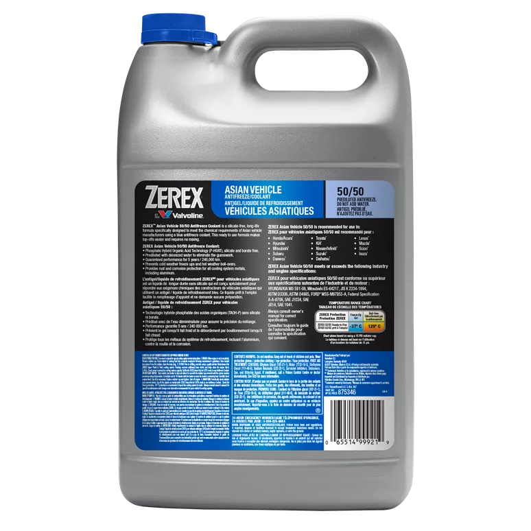 Zerex Asian Vehicle Blue Antifreeze/Coolant 50/50 Pre-Mix Asian (Blue) 1 Gallon - 0
