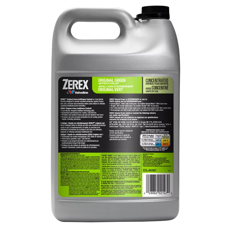 Zerex Original Green Antifreeze/Coolant 50/50 Pre-Mix Classic Green 1 Gallon - 0