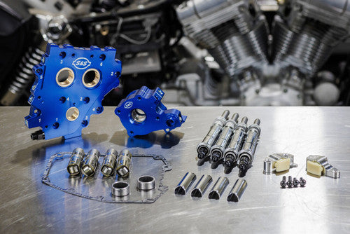 S&S Cycle 2006 Dyna Chain Drive Cam Chest Kit w/o Cam - Chrome Pushrod Tubes & Chain Tensioner