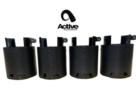 F8X BMW M3 & M4 Rear Exhaust Tips - for Active exhausts carbon over black chrome
