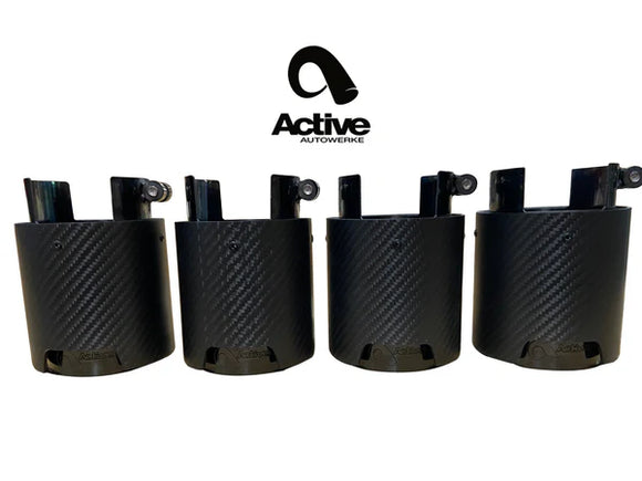 G8X BMW M2, M3 & M4 OEM Rear Exhaust Tips Carbon Fiber over black chrome